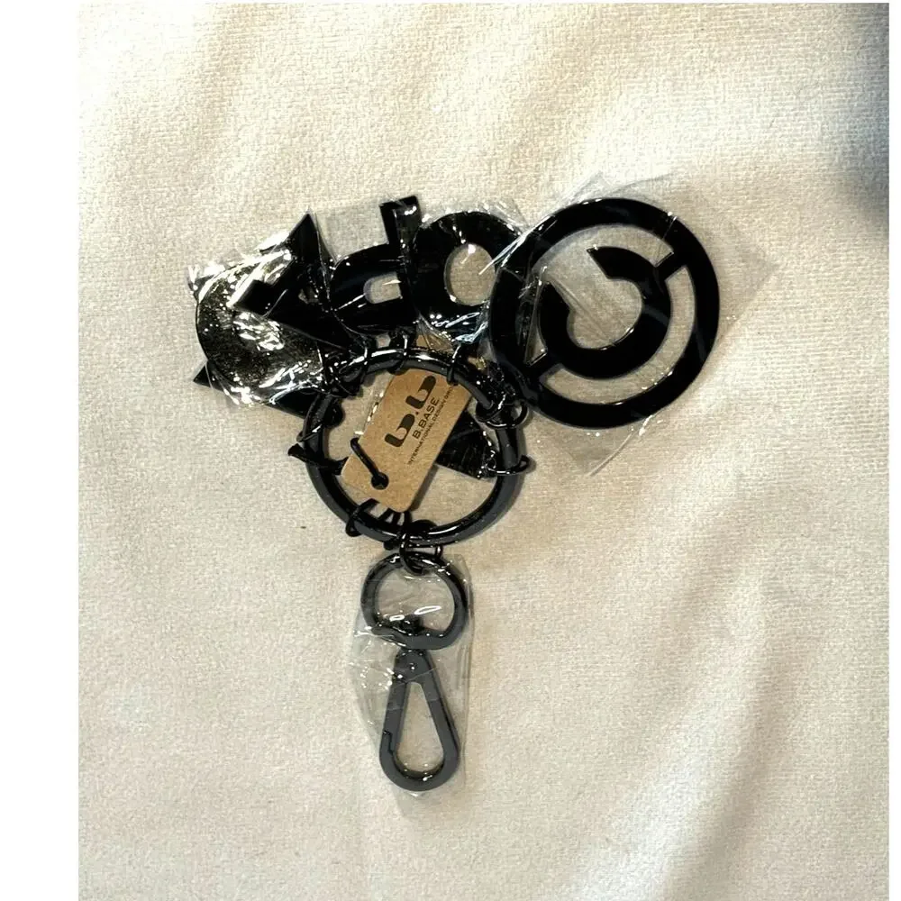 NWT NICOPANDA Letters Black Metal Keychain
